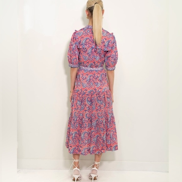 Lola Australia Pacific Boho Belted Midi Dress Size L - Picture 2 of 15